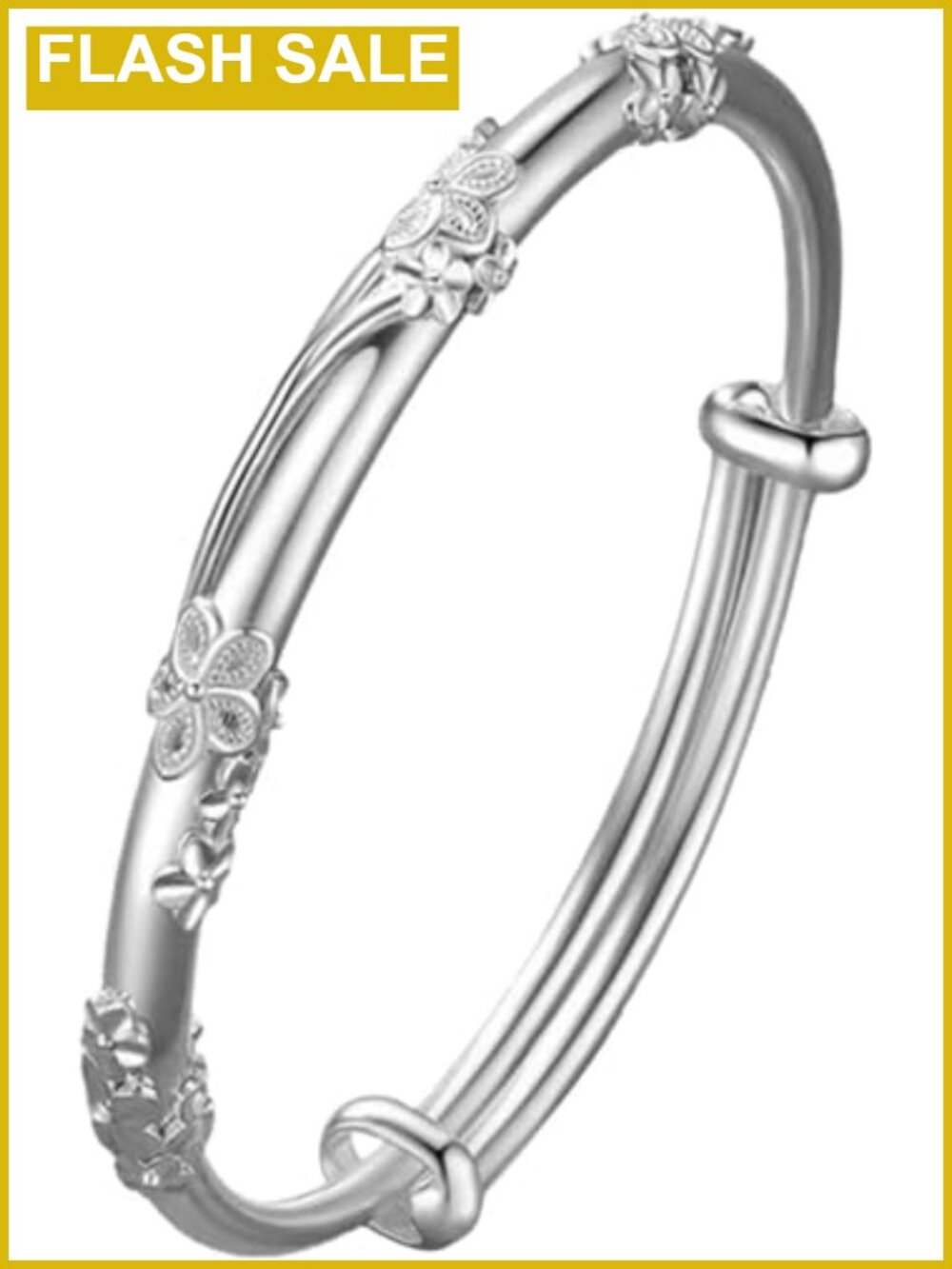 Adjustable Silver-plated Bangle Bracelet Women Dainty Simple Everyday Jewelry
